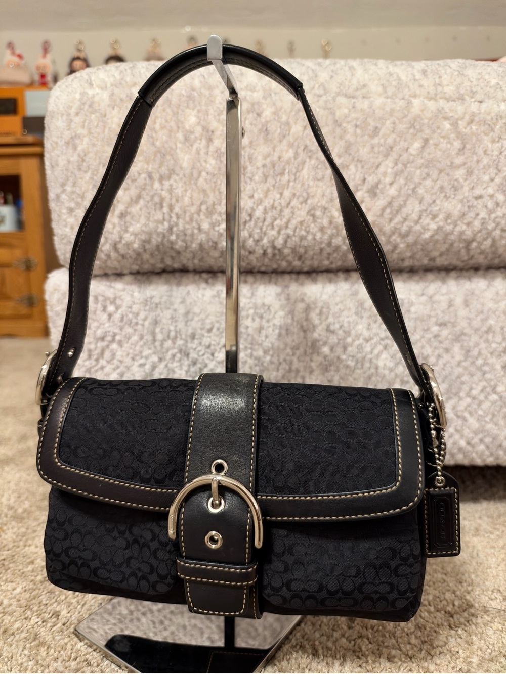 Coach Vintage Y2K Signature Double Pocket Flap Shoulder Bag 1444